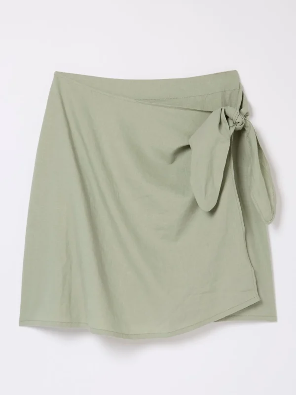 Mia Green Linen Blend Skirt