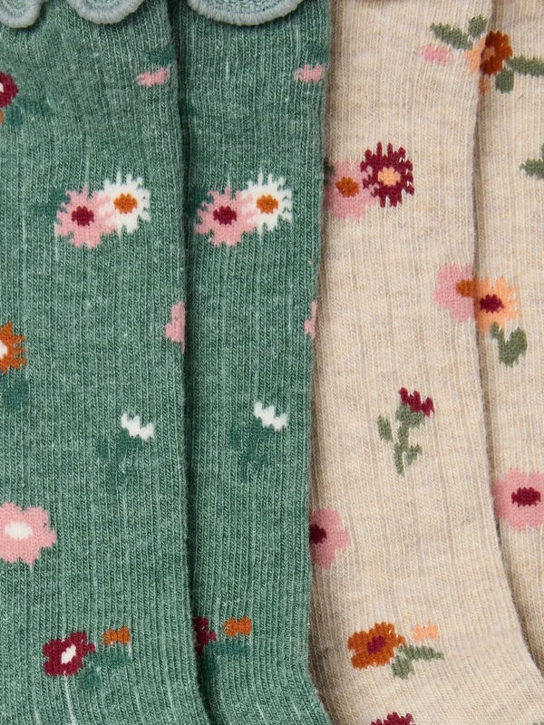 Multi 2 Pack Ditsy Floral Socks