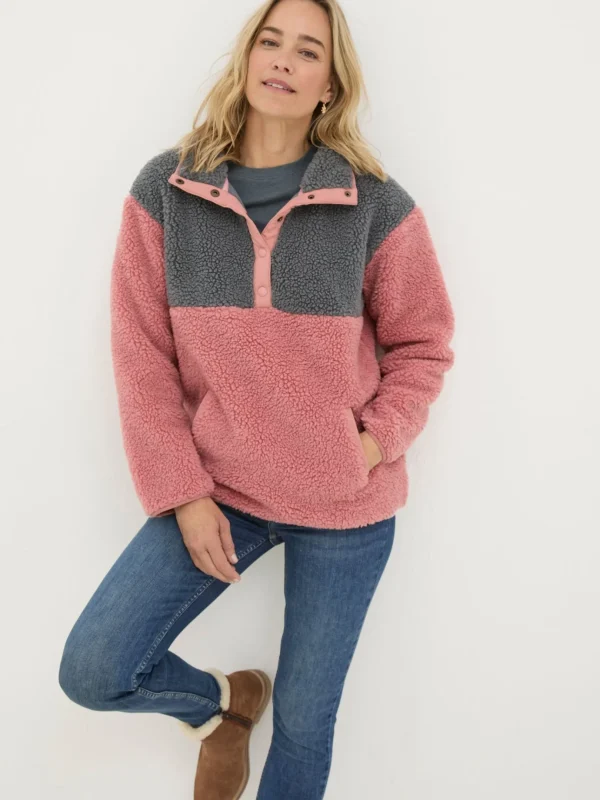 Multi Colourblock Half Neck Fleece