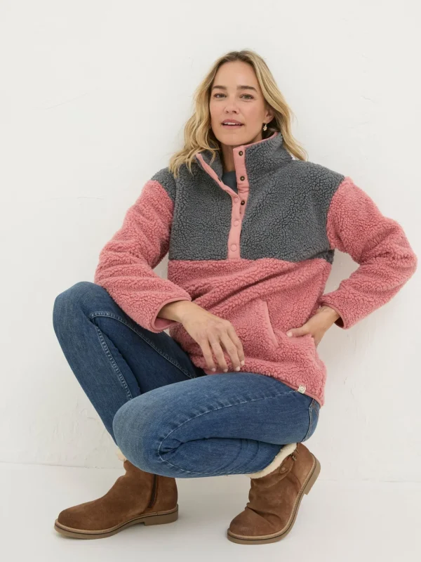 Multi Colourblock Half Neck Fleece