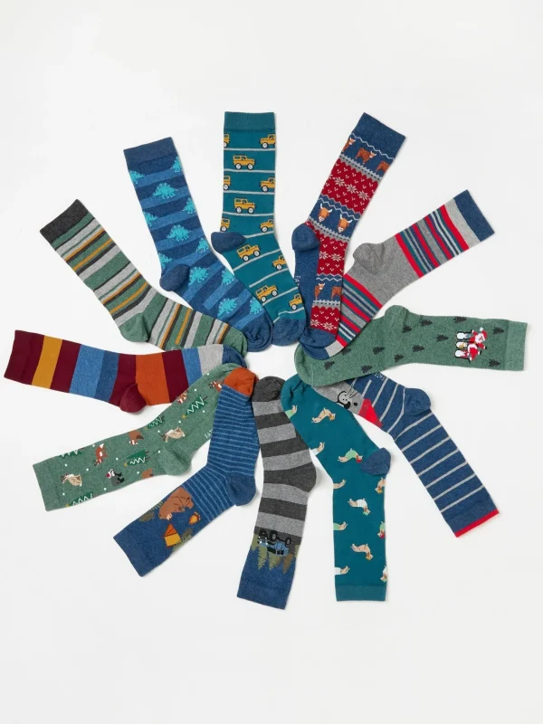 Multicolour Mens 12 Days Of Socks