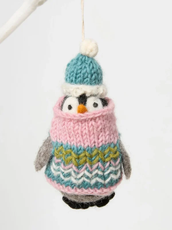 Multicolour Polly Penguin Felt Christmas Decoration