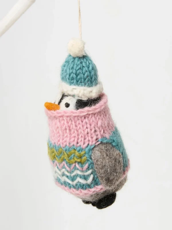 Multicolour Polly Penguin Felt Christmas Decoration