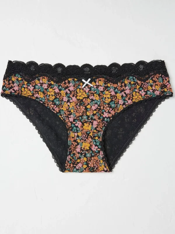 Nadine Black Mini Floral Knickers