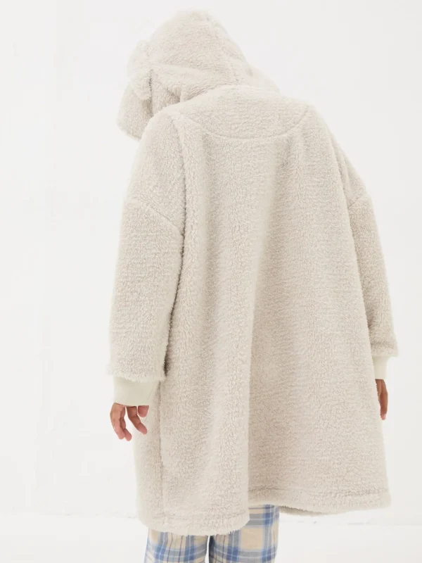 Natural Oversized Rabbit Fleece Hoodie