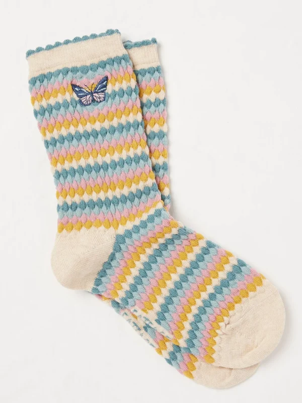 Natural Textured Butterfly Socks 1 Pack