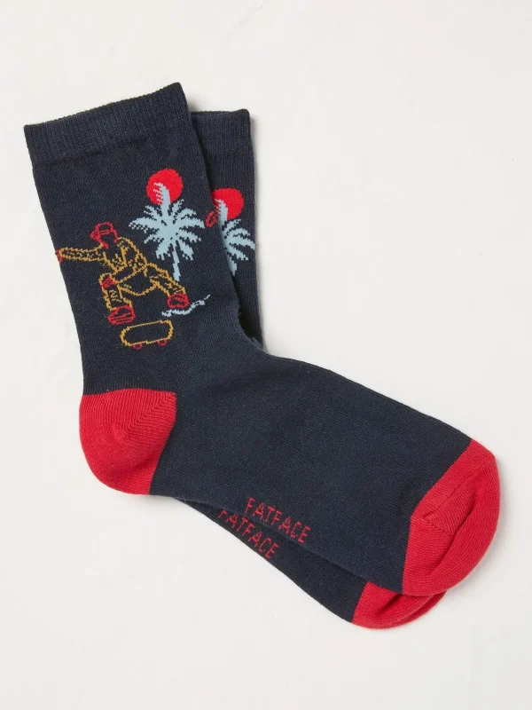 Navy & Red Skate Kids' Socks 1 Pack