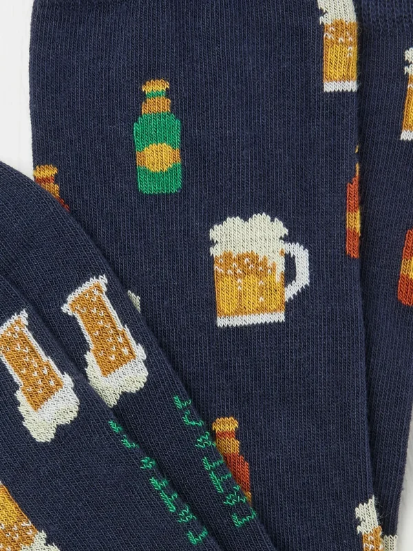 Navy Beer Socks