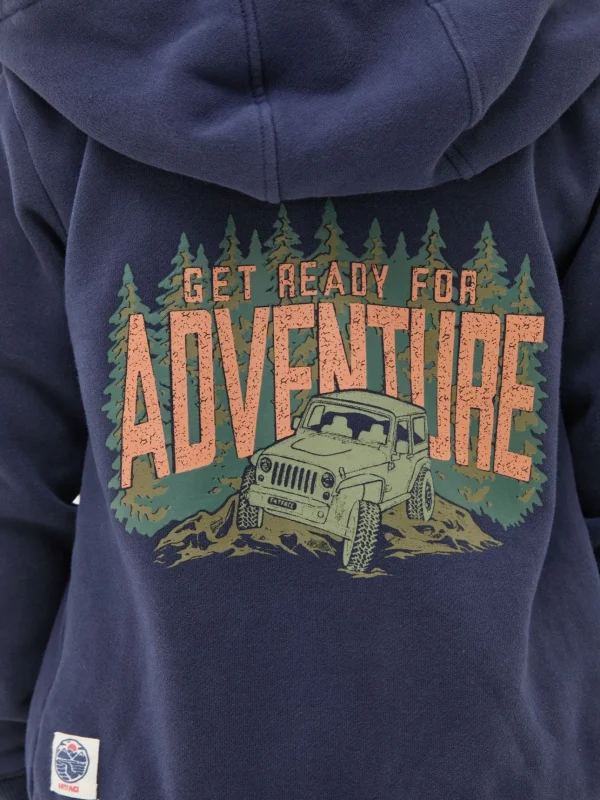 Navy Blue Adventure Zip Through Hoodie