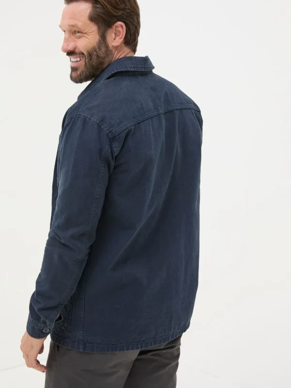 Navy Blue Canvas Worker Jacket