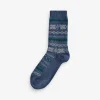 Navy Cashmere Blend Fairisle Mens Socks 1 Pack