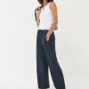 Navy Ely Wide Leg Trousers