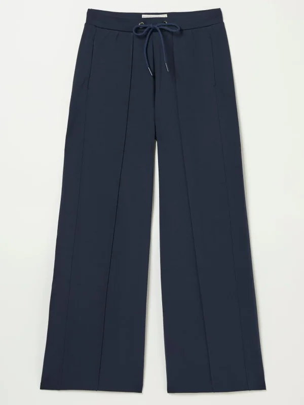 Navy Ely Wide Leg Trousers