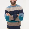 Navy Lambswool Knitted Crew Jumper