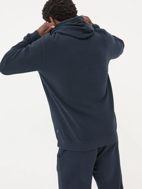 Navy Pique Hoodie