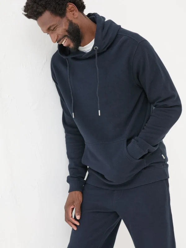 Navy Pique Hoodie