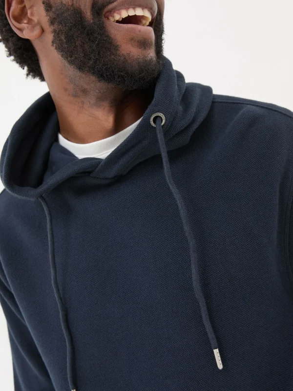 Navy Pique Hoodie