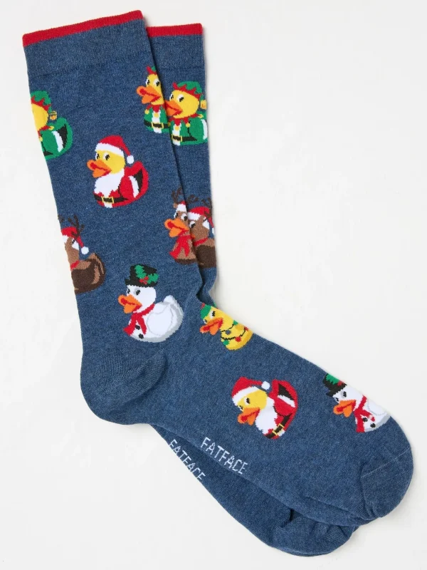 Navy Rubber Ducks Socks