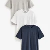 Navy Short Sleeve 100% Cotton T-Shirts 3 Pack