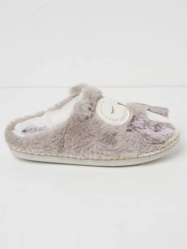 Ophelia Light Grey Ophelia Owl Slippers