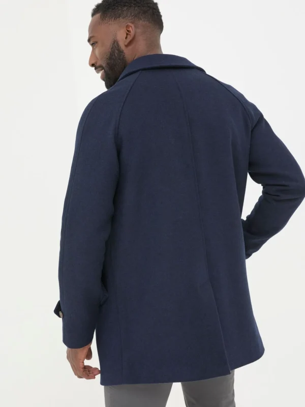 Pendeen Navy Blue Raglan Overcoat