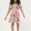 Pink Art Floral Jersey Printed Dress