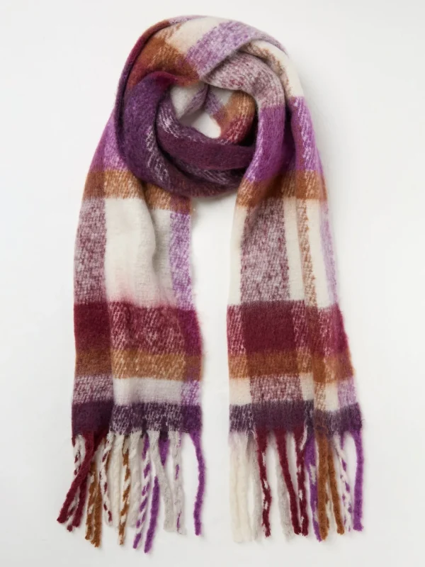 Purple Eva Check Scarf