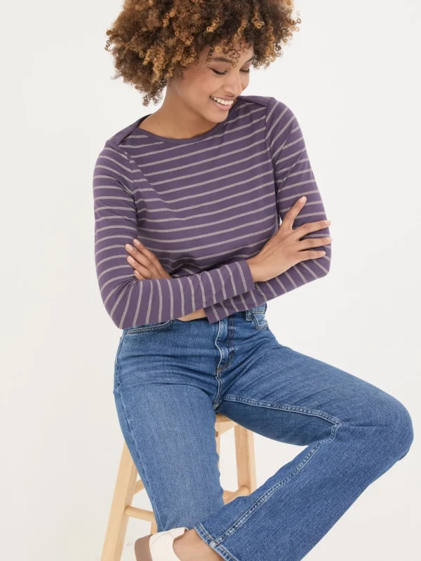 Purple Sparkle Breton T-Shirt