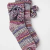 Purple Womens Space Dye Bedsocks