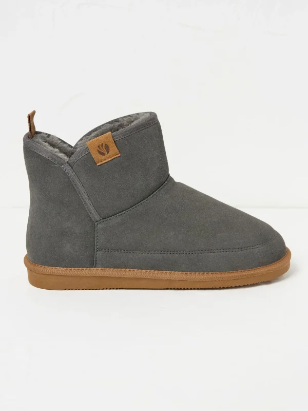 Rafe Charcoal Grey Suede Slipper Boots