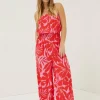 Red Bennie Ikat Jumpsuit