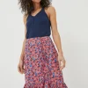 Red Cece Woodblock Meadow Skirt