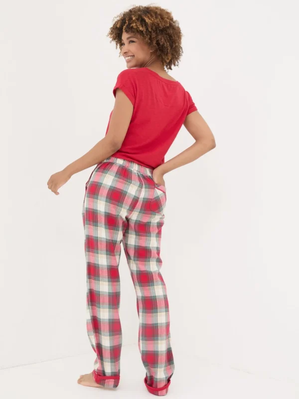 Red Eva Family Check Pyjama Bottoms