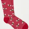 Red Womens Bee Stripe Socks 1 Pack