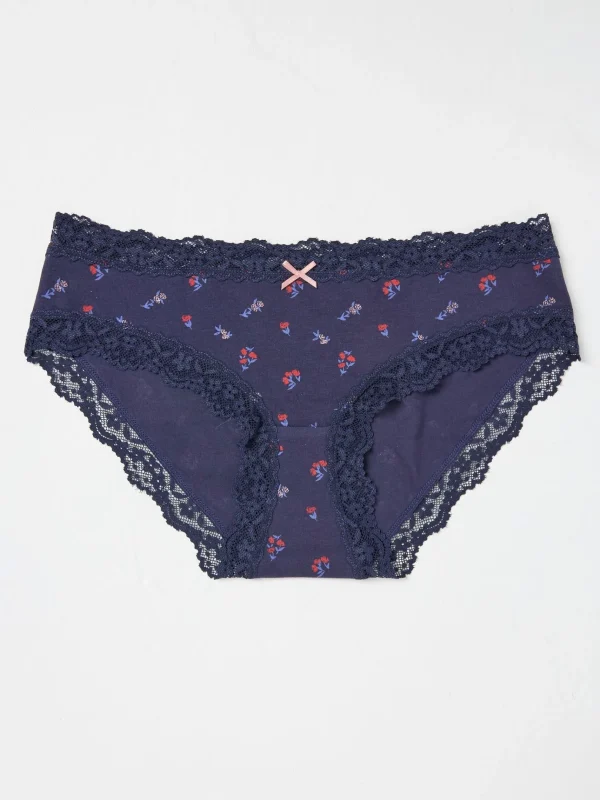 Rose Blue Floral Stripe Short Knickers