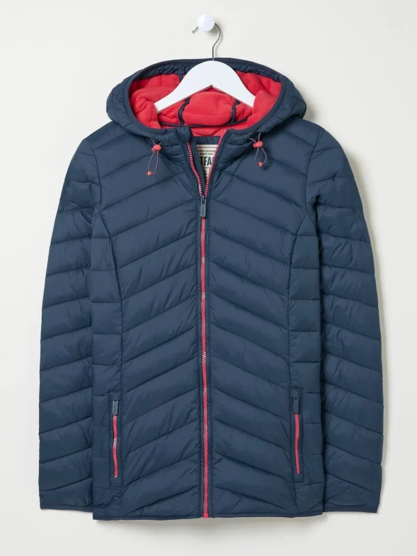 Ruby Teal Blue Lightweight Puffer Jacket