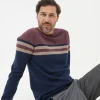 Rye Burgundy Red Cotton Cashmere Crew Neck Jumper