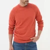 Rye Orange Cotton Cashmere Crew Neck Jumper