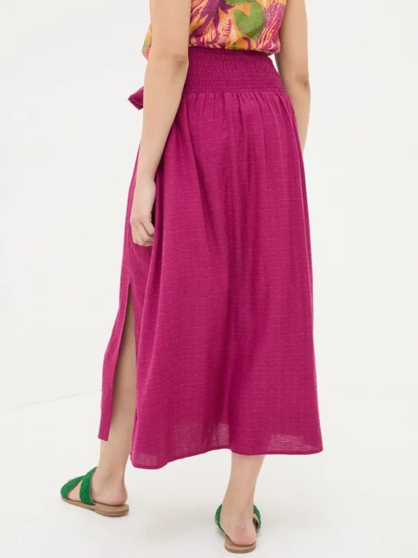 Sascha Purple Midi Skirt With Linen