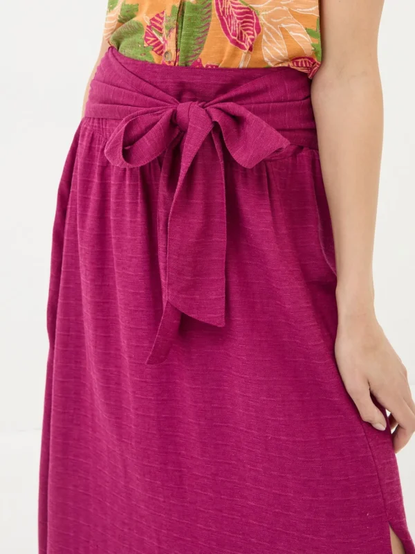 Sascha Purple Midi Skirt With Linen