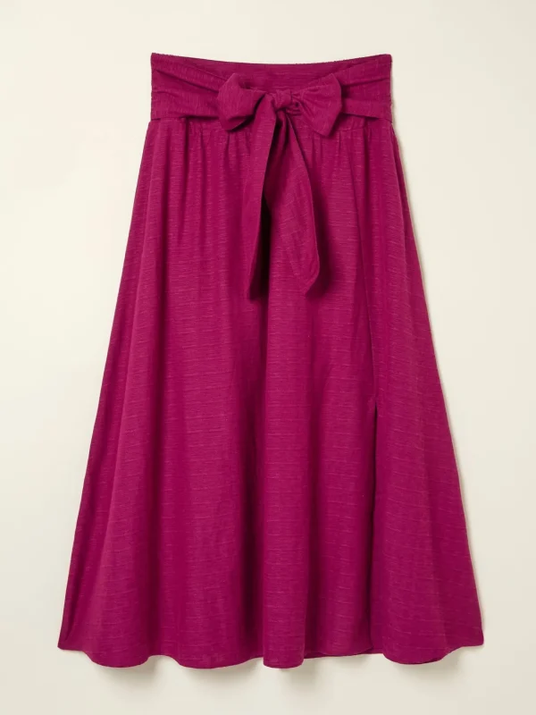 Sascha Purple Midi Skirt With Linen