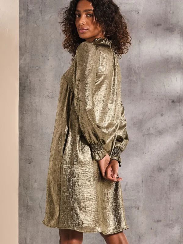 Silas Gold Metallic Dress