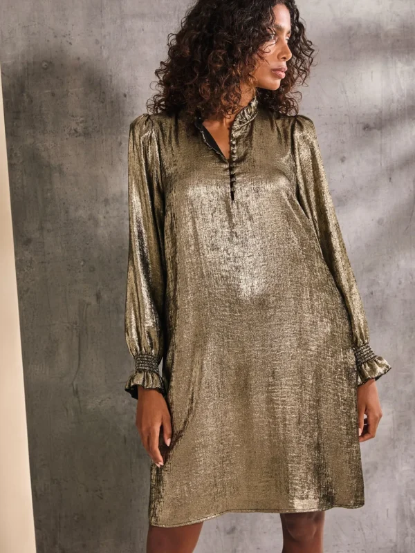 Silas Gold Metallic Dress