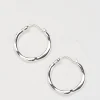 Silver Hammered Hoops