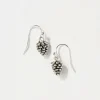 Silver Tone Pinecone Earrings