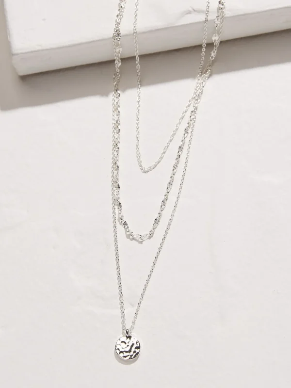 Silver Tone Stacked Necklace