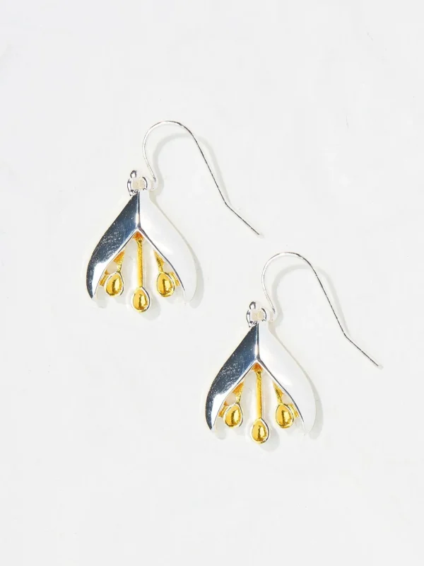 Silver Tone Tulip Drop Earring