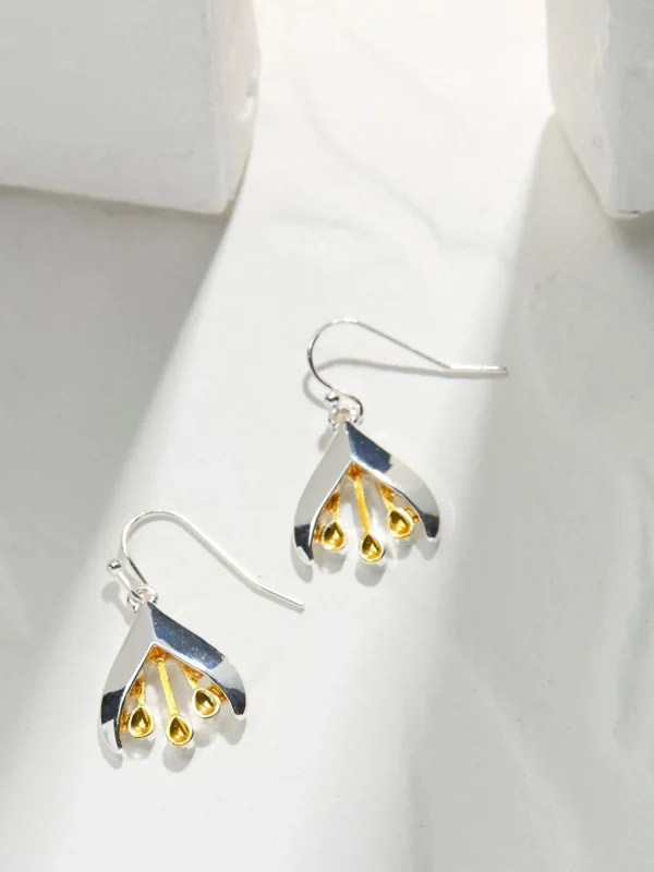 Silver Tone Tulip Drop Earring