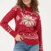 Snowflake Red Knitted Jumper