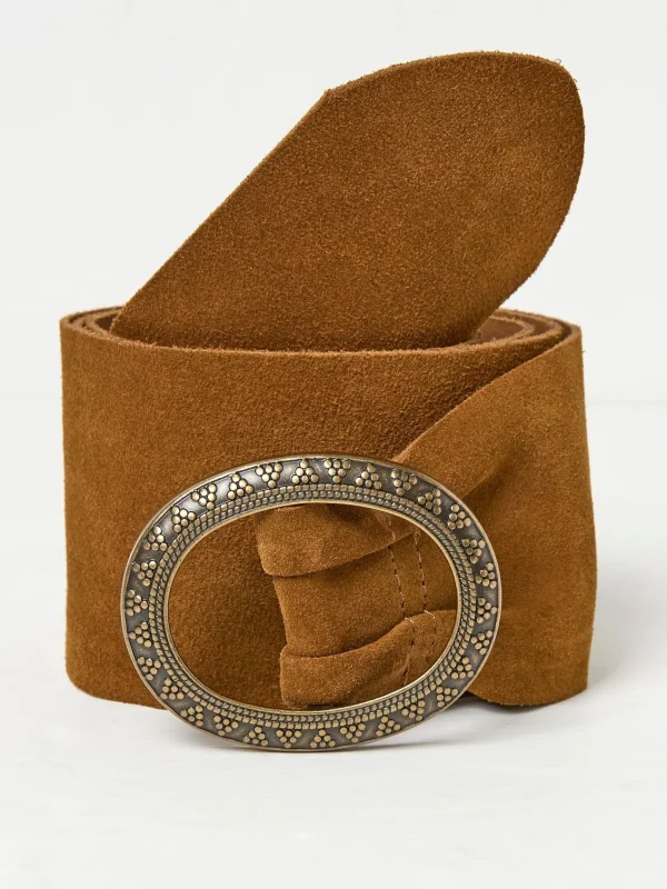 Tan Brown Soft Wide Waist Belt